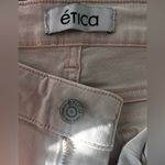 NWT Etica Micki crop flare denim‎ jeans pink nude size 32. Retails for $268 Photo 6