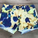 joe's jeans NWOT  Supernova Yellow Blue Tie Dye Cut Off Stretch Jean Shorts 25‎ Photo 0