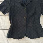 Tamotsu dark blue patterned short sleeve blazer top size small Size M Photo 3