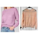 NWT 525 America Pointelle peach Haze crewneck sweater size small Photo 1
