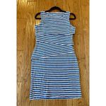 J. McLaughlin red striped ruffle asymmetrical dress small Photo 7