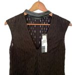 Thakoon NWT  Leather Collared Embroidered Cable Knit Sleeveless Combo Mini Dress Photo 5