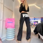 victoria's secret PINK y2k 2000s black letter back print wide leg sweatpants Photo 4