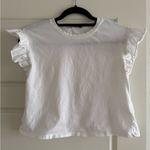 ZARA  Women’s White Ruffle Crop Top Size S Photo 0
