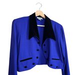 MENU NWT Vintage 80s 90s Cropped Purple Tailored Collared Jacket Petite 10 Photo 1