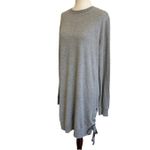 Cloth & Stone Gray Sweatshirt Tunic Mini Dress Lace Up Side NWT M Photo 3