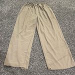 SheIn tan stretchy wide leg high waisted business casual pants with pockets L Photo 0