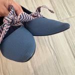 Vivaia Aurora Pointed Toe Chevron Bow Mary Jane Heels in Blue Preppy Size 6.5 Photo 4