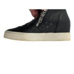 Steve Madden Black LANDER Sneakers Women Size 7 Double Zip Hi-Top White Sole Photo 12