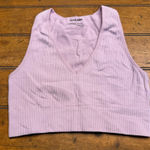 Garage  Ribbed Cropped Tank Top Lilac Purple P S V Neck Sleeveless Seamless Photo 0