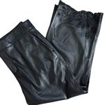 Chico's Chico’s Faux Leather‎ Cut Out Ankle Crop Wide Leg Trouser Pants Black Size 12 Photo 12