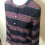 Banana Republic  dark blue polka dot sheer long sleeve blouse​ Photo 1