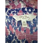 Coral Bay  Women's Short Sleeve top 3X Pink Blue White Photo 1