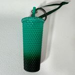 Starbucks Cold Cup Keychain & Ornament Ombre Teal Gradient Textured Tumbler Cup Photo 3