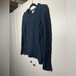 L.L. Bean Heritage Cotton Cableknit Fisherman Sweater Blue Size M Photo 2