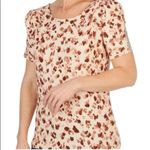 💥🆕 Como Blu Smocked All Over Print Short Sleeve Top M🆕 Brown Size M Photo 0