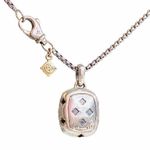 David Yurman  Noblesse Blue Topaz 14k + 925 Sterling Silver Pendant Necklace Photo 5