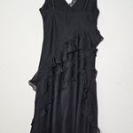 Abercrombie & Fitch  Draped Ruffle Maxi Dress /Black / Size XS - 159-299-0020-900 Photo 6