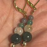 Handmade  Moss Agate + Citrine + Green Aventurine Beaded Earrings ✨ Photo 0
