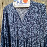 Beachlunchlounge Printed Tiered Babydoll Blue Dress XL Long Sleeves Photo 1