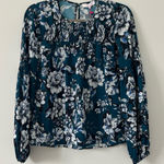 Parker  Smocked Yoke Top Everglades Garden All Over Floral Print Blouse XS NWT Photo 0