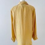 Yellow longs sleeve 100% Silk bottom down shirt silk boutique size large Photo 2