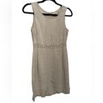 L.L.Bean SLEEVELESS LINEN TAN BEIGE EMBROIDERED DRESS 6 Photo 1