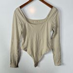Lululemon Wundermost Ultra-Soft Nulu Square-Neck Long-Sleeve Bodysuit Riverstone Photo 4