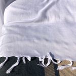 NEW Sarong swim coverup White with tassels 68x48” Size L Photo 1