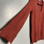 Free People  Bell Sleeve Wool Blend Sweater Rust Women’s Size S Photo 2