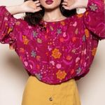 Free People Wild Flower Honey Blouse in Berry Combo Size XS Fall Floral Ruffle Photo 0