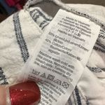 Madewell Linen-Cotton Hi Rise Pants Gray Stripe AN839 Size 14 White Paperbag Photo 4