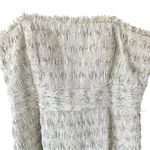 Theia Textured Silver Iridescent Strapless Metallic Dress Strapless size 14 Photo 1