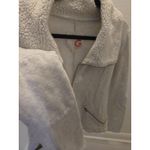 Guess Women's M Gray Sherpa Shawl Collar Moto Biker Knit Jacket Cozy Soft Photo 3