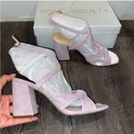 Sole Society Lilac Suede Block Heel Sandals Sz 7.5 Photo 2