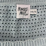 Princess Polly Blue Crocheted Long Sleeve Square Neck Cropped Sweater Size XS/S Photo 2