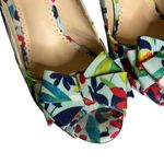 Kelly & Katie  Floral Open Toe heels Size 10 colorful bow girly bright sling back Photo 2