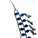 2 Rows Blue Lapis and Silver Dangle Jingle Exotic Women Gypsy Belly Dancer Belt Photo 6