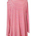 Soft Surroundings  Pink/white striped embroidered knit open cardigan Photo 6