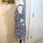 AMANDA LANE Sleeveless Hawaiian Tropical Print Lightweight Sheath Dress ~8P💚 Blue Photo 4