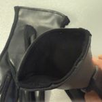 Lady Faux Leather Gloves Black Photo 2