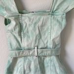 Alice + Olivia  Jeans Tie Dye Denim Mini Dress in Green and White Photo 5