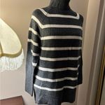 A New Day  Charcoal and White Striped Turtleneck Sweater Size S Photo 5