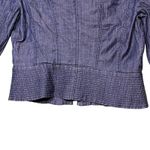 White House | Black Market Jacket Womens 6 Blue Denim Moto Stretch Zip Pockets XS Photo 11