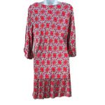 Escapada Escapade Living Turquoise & Red Geometric Boho Pattern Sz Large Dress Photo 1