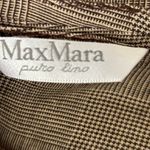 Max Mara Vintage 90s  100% Linen Blazer Sz 2 Made in Italy Brown Check Old Money Photo 8