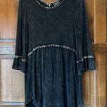 POL  Top Shirt Tunic Womens Small Black Oversized Faded Distressed Babydoll Photo 0