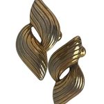 Mid Century Napier Textured Gold Tone Screw Back Earrings Costume Jewelry Photo 7
