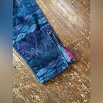 American Eagle Outfitters Blue Purple Leaf Print Zip Ankle Jegging Size 4 Photo 3