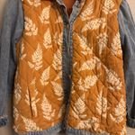 Bohme  Leaf Patterned Jacket with Denim Sleeves Photo 2